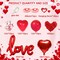 Red Party Decorations - Heart Balloons, Love Balloon & Rose Petals